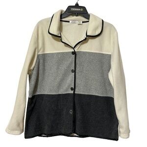 Jon Jac Womens Fleece Shacket Button up Soft Cottagecore Size Large